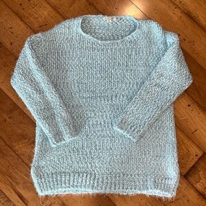 Simply Noelle Chic Long Sleeve Fuzzy Sweater Size XXL Pastel Light Blue